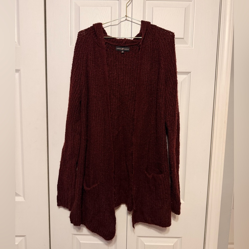Women's Burgundy Cardigan